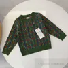 Designer Kids Letter Sticked Pullover Ins Boys Girls Round Collar Långärmad tröja toppar Spring Children Casual Pants S1009