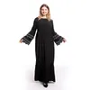 Vêtements ethniques Robe de femme musulmane à manches pétales Plus Taille Longue Broderie Slim Fit Mode Abaya