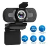 Webbkameror Smart Home Mini Webcam med egen 110 1080p HD Wide Vinle Inbyggd stereomikrofon Support Lens Autofocus Plug and Playl240105