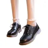 Sukienka buty kobiety Oxfords Damskie kobiety skórzane żeńskie u stóp do szycia retro wygodne obuwie buty lolita 2024 czarne 40