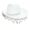 Berets Ultra-blinkender Cowgirl-Hut mit schimmernden Strasssteinen, Junggesellenabschied-Kopfbedeckung für Frauen