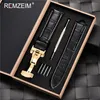 Remzeim Watchband 16 17 18 19 20 21 22 23 ملم العجل الأصلي حزام حزام مراقبة مع ملحقات Watchband Box Watch 240109