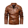 Männer Herbst Und Winter Männer Hohe Qualität Mode Mantel PU Leder Jacke Motorrad Stil Casual Jacken Schwarz Warm Mantel 240109