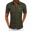 Camisas casuais masculinas verão 2024 não ferro cardigan manga curta moda negócios polo pescoço para homens blusas roupas