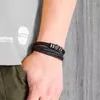 Braccialetti con ciondoli Regalo di compleanno in lega di pelle Doppio strato "Ti amo" Lettera Bracciale stile etnico Bracciale cinturino da mano da uomo magnetico