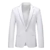 Män kostymer Set Wedding Jacket och Pant Candy Colors Slim Fit Formal Business Work Stage Tuxedo Groomsman White Suit för 240108