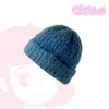 Berets Gradual Change Purple Wool Blended Knitted Women's Hats Autumn And Winter Japanese Retro Thickened Warm Sweet Beanies Caps