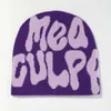 MEA CULPA Korean Fashion Versatile Autumn/Winter Hip Hop Trend Letter Jacquard Knitted Hat