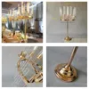 Ljushållare 4st 9heads Metal Candlestick Candelabra Stands Wedding Table Centerpieces Flower Vases Road Party Decor SN Drop DH90J