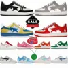 2024 Scarpe Sta Grey Fog Nero Bianco Panda Abc Rosa Rosso Verde Blu Stella in pelle verniciata Scarpa di lusso per sneakers piatte