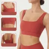 Lu Lu Align Lemon Fitness Bra Tight Gym Yoga Tank Top Women Sports Bra Shockproof Gathered Breathable Square Neck Soft With Chest Pad