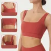 Lu Lu Align Citron Fitness Soutien-Gorge Serré Gym Yoga Débardeur Femmes Soutien-Gorge De Sport Antichoc Recueilli Respirant Col Carré Doux Avec Coussin De Poitrine