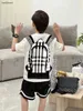 Novo bebê camisetas mochila padrão impressão criança camisetas tamanho 100-150 crianças roupas de grife verão meninos menina manga curta jan10