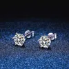 Stud NeeTim 2ct Moissanite boucles d'oreilles pour femmes S925 argent sterling plaqué or blanc laboratoire diamant boucle d'oreille avec certificat GRA YQ240110