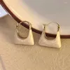 Boucles d'oreilles à clous coréens, sac à glaçure blanche, petite mode pour femmes, métal élégant, 2024