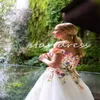 Fée Boho Robe De Mariée Avec Des Fleurs Colorées Élégant Hors Épaules Une Ligne Gatsby Bohème Robes De Mariée Court Train Tulle Jardin Pays Robe De Mariée Mexicaine 2024