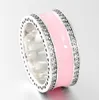 Gli anelli a fascia di Dora del designer Pandoraring del 2024 amano l'anello da donna ampio e semplice in smalto rosa stile caldo