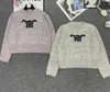 Designers Womens Sweaters Letters Pullover Hoodie Långärmning Tung spikad pärlstav glitter tjock mjuk vaxartad tröja fall/vinter kvinnors besättningshals