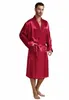 Pigiama da uomo in raso di seta Sleepwear Robes Accappatoio Camicia da notte S~3XL 240110