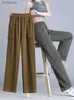 Kadın Pantolon Capris Kış Geniş Bacak Kargo Pantolonları Kadın Gündelik Tutkuk Bol Tutpaslar Yok Kaplı Yüksek Bel Pantnes Sıcak Düz Broekl240110