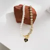 Pendant Necklaces Sweet Love Heart Pearl Zircon Stitching Necklace Cool And Gentle Clavicle Chain For Women Wedding Accessories