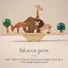 Wood Montessori Animal Balance Blocks Toy for Children Board Dinosaur Tidig utbildningsinlärning Stacking Games 240110