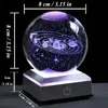 1 Stück kleine 3D-Sonnensystem-Kristallkugel mit LED-Sockel, Nachtlicht für Heimdekoration, Geschenk für Astronomie-Liebhaber