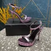 Designer High heel sandals womens Shoes Stiletto Heels Summer sandal factory footwear Ankle Buckle Satin Lether 11cm heeled luxury Sexy Wedding Shoes with box 35-42