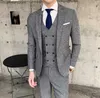 Męskie garnitury Blazers wysokiej jakości (Blazer + kamizelka + spodnie) Włoski styl męski Elegancki moda prosta biznes swobodny garnitur T240110