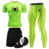 Men 3Pc Set Winter Thermal Underwear Compression Sports Suit Long Johns Clothes Running Tracksuit Wear Exercise Workout Tights 240110