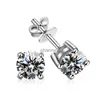 スタッドRobukf Moissanite Stud Earrings 0.1-3ct D Color 925 Sterling Silver Certified Lab Diamond Gold Fine Fine Jewelry for Wholesale YQ240110