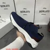 Playoff Leather Sneaker Berluti Men's Casual Shoes Ti1895 Sticked Mesh Sports Shoes Men's Shoe Covering Wearing Pets Up Socks Shoes Breattable and Non Stuffy HB6K