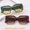 Lunettes de soleil à la mode pour hommes et femmes, Protection UV en plein air, rayures rouges et vertes, lunettes européennes et américaines