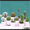 Couronnes de fleurs décoratives, fournitures de fête festives, livraison directe 2021, 22 styles de plantes succulentes artificielles miniatures, faux cactus219u