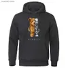 Felpe con cappuccio da uomo Felpe New Funny Teddy Bear Robot Felpa con cappuccio Orso robotico Abbigliamento Casual Con cappuccio Uomo Moda Felpe in pile Oversize Allentato Streetwear T240110