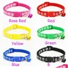 الياقات الكلاب Leaseshes 100pcs Pet Collar Dog Cat Ring Safety Safety Nylon Leash Phiclars with Bell Drop Dression Home Gard DHKQP