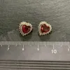 Stud Natural Garnet 925 Srebrne kolczyki dla kobiet dla kobiet prezent biżuterii prosta biżuteria zielona YQ240110