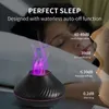 KINSCOTER Volcanic Aroma Diffuser Essential Oil Lamp 130ml USB Portable Air Humidifier with Color Flame Night Light 240109