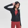 Winter Neue Kapuzenjacke Reißverschluss Yoga-Outfits Outdoor-Sport-Fitness-Mantel für Frauen Top Anti-Shrink Weiß Athleisure Langarm-Sportbekleidung