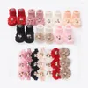 Hair Accessories Infant Baby Girl Headband Socks Set Silk Floral Rubber Non-Slip Elastic Hairbands Toddler