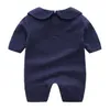 Designer Baby Rompers nyfödda spädbarnsväng krage Jumpsuits Cotton Kids Boy Girl Clothes Bee Toddler Baby Bodysuit