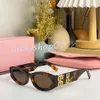 Fashion Miui Designer Oval Frame Miu Sunglasses Women's Anti-radiation UV400 Personality Men's Retro Glasses Plate Grade High Value