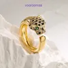 Carter populaire bagues de créateurs de luxe mode australienne hip hop bague femme cuivre plaqué or 18 carats zircon léopard géométrie ouvrir nouveau produit avec boîte d'origine