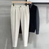 Pantaloni da uomo Autunno Inverno Abito di lana Uomo Slim Fashion Society Abito da uomo Pantaloni formali dritti larghi coreani A93