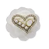 Retro Perzik Hart Broches Designer Parel Broches Brief Diamant Liefde Broche Dames Pak Jas Kraag Broche Sieraden