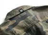 Män kamouflage denim jacka smal fit camo jean jackor för man lastbil ytterkläder kappstorlek s3xl stänger av 240109