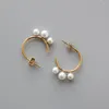 Boucles d'oreilles Style coréen Imitation perle pour femmes filles titane acier plaqué or 18 carats doux déclaration boucle d'oreille bijoux de fête