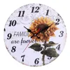 Wall Clocks Clock Rustic Non Ticking Vintage Easy Install Sunflower Large Silent Hanging European Style Decorative Battery Operated