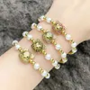 Bilezikler 5 PCS Yeni Gelişler Kabuk İnci Bileklik Pirinç Sevimli Ayı Çok renkli Beads Bileklik Bileklik Moda Kadınlar Partisi