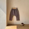 Born bébé fille garçon polaire à l'intérieur du pantalon infantile enfant en bas âge taille moyenne pantalon coton rayé bas bébé vêtements 3-18 M 240109